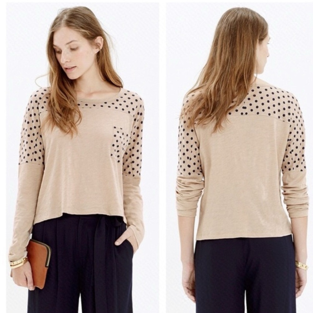 Madewell Effortless Cropped T-Shirt In Dot